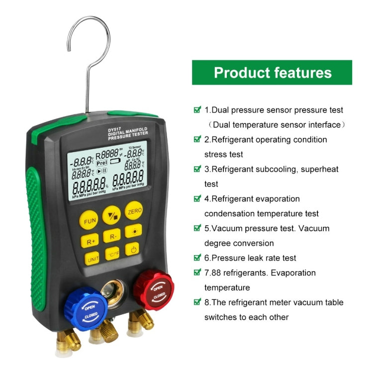Misuratore fluoruro e temperatura per aria condizionata auto DUOY