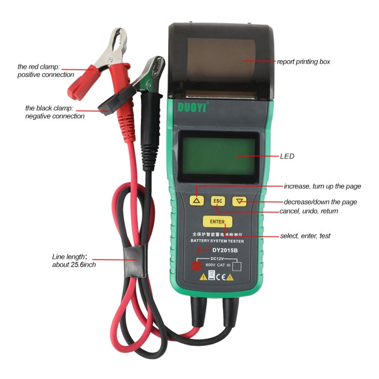 tester per batteria auto 12v duo Y ID Y2015B, DY2015B