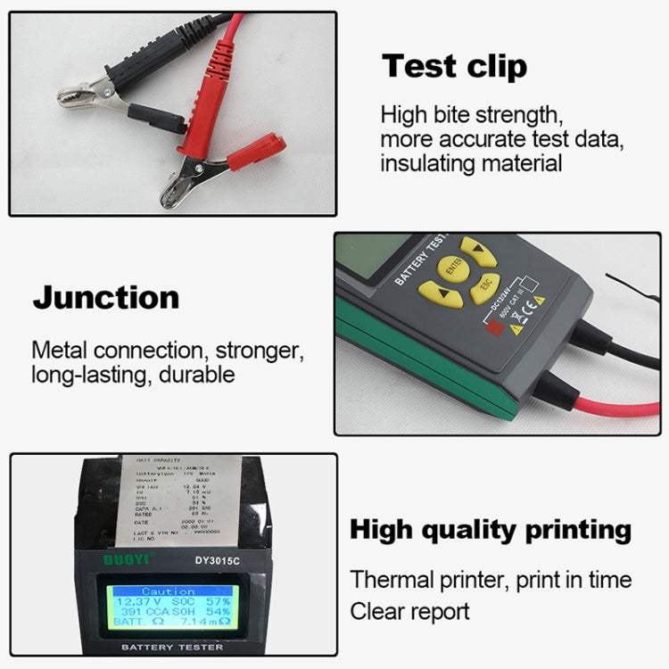 Tester batteria auto DUOYI DY3015C 24V con display LCD