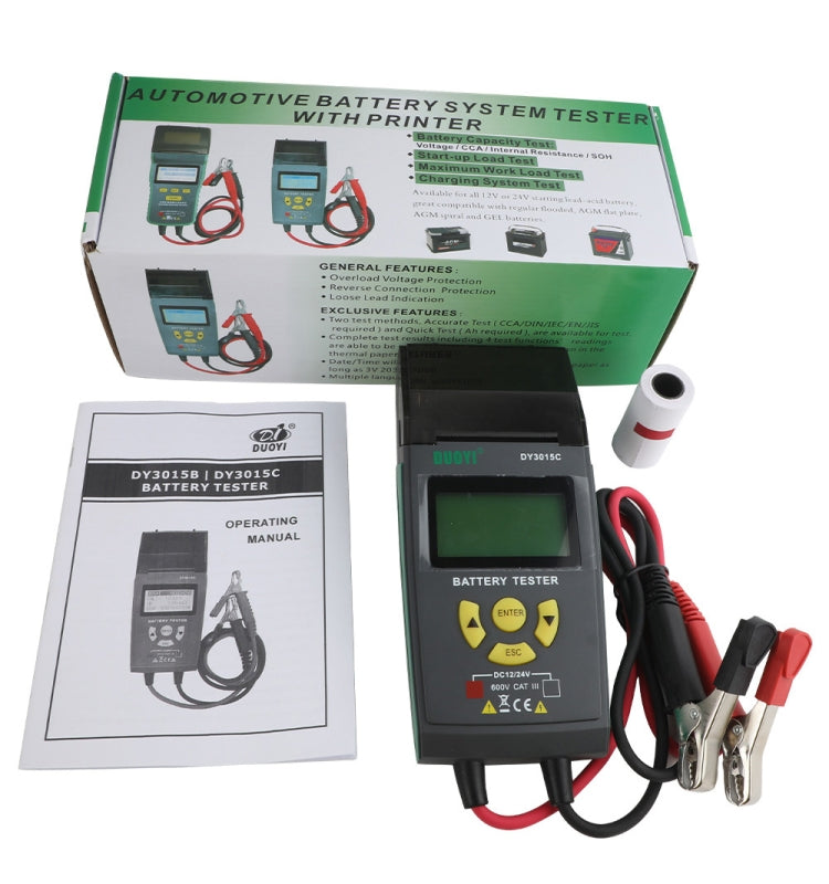 Tester batteria auto DUOYI DY3015C 24V con display LCD
