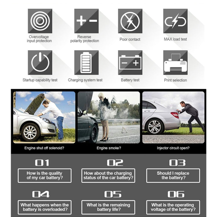 Tester batteria auto DUOYI DY3015C 24V con display LCD