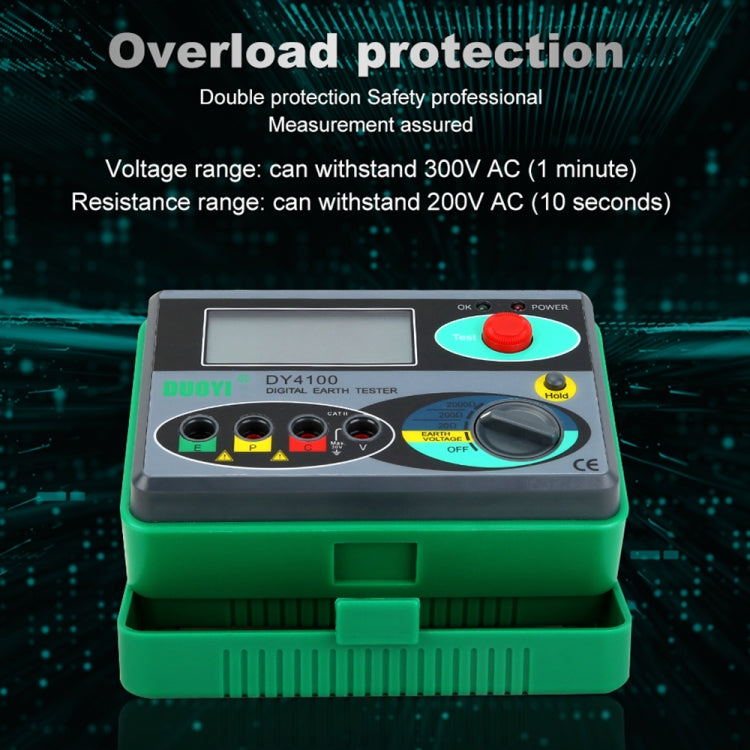 Tester di resistenza del misuratore di resistenza di terra digitale ad alta precisione DUOYI DY4100, DY4100