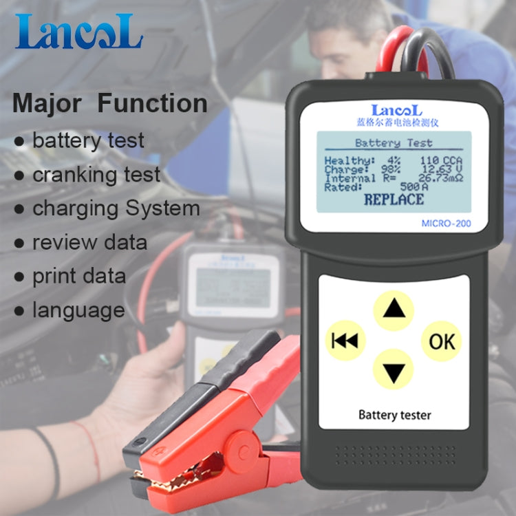 MICRO-200 Tester batteria per auto Analizzatore di vita della resistenza interna della batteria, MICRO-200