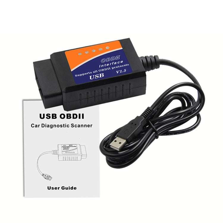Scanner diagnostico per guasti auto USB OBD ELM327 V1.5 con chip CH340T, ELM327 V1.5 with CH340T Chip
