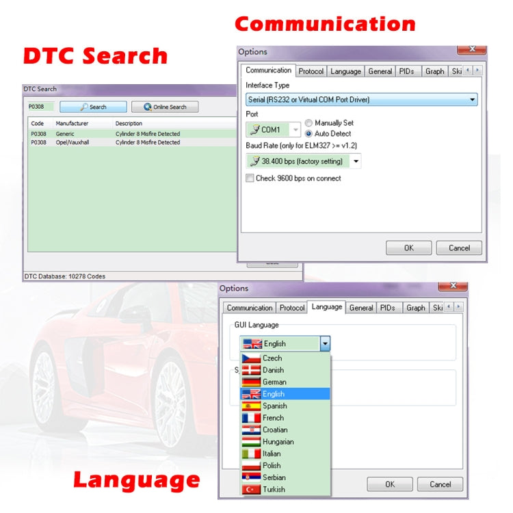 Scanner diagnostico per guasti auto USB OBD ELM327 V1.5 con chip CH340T, ELM327 V1.5 with CH340T Chip