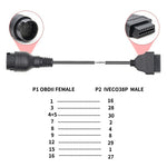 Cavo camion da 38 pin a OBD2 per IVECO, For IVECO