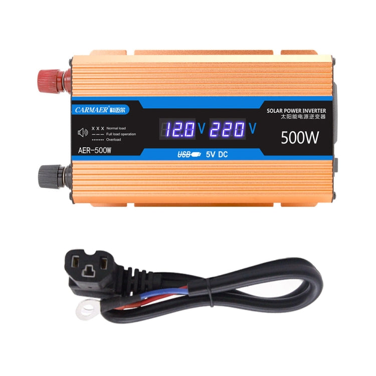 Carmaer Convertitore di potenza per uso domestico con doppio display digitale multifunzione per auto da 48 V a 220 V 500 W, 48V to 220V 500W