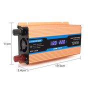 Carmaer Convertitore di potenza per uso domestico con doppio display digitale multifunzione per auto da 12V a 220V 1200W, 12V to 220V 1200W