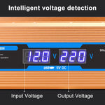 Carmaer Convertitore di potenza per uso domestico con doppio display digitale multifunzione per auto da 48 V a 220 V 1200 W, 48V to 220V 1200W