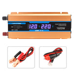 Carmaer Convertitore di potenza per uso domestico con doppio display digitale multifunzione per auto da 12V a 220V 1600W, 12V to 220V 1600W