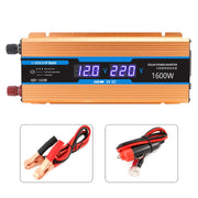 Carmaer Convertitore di potenza per uso domestico con doppio display digitale multifunzione per auto da 12V a 220V 1600W, 12V to 220V 1600W