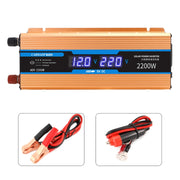 Carmaer Convertitore di potenza per uso domestico con doppio display digitale multifunzione per auto da 24 V a 220 V 2200 W, 24V to 220V 2200W