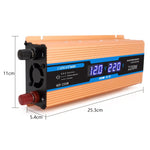 Carmaer Convertitore di potenza per uso domestico con doppio display digitale multifunzione per auto da 24 V a 220 V 2200 W, 24V to 220V 2200W
