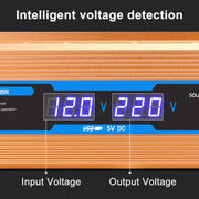 Carmaer Convertitore di potenza per uso domestico con doppio display digitale multifunzione per auto da 24 V a 220 V 2200 W, 24V to 220V 2200W