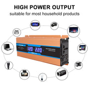 Carmaer Convertitore di potenza per uso domestico con doppio display digitale multifunzione per auto da 48 V a 220 V 2200 W, 48V to 220V 2200W