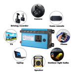 Carmaer Convertitore di potenza per uso domestico con doppio display digitale per accendisigari doppio da 12V a 220V 500W, 12V to 220V 500W