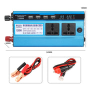 Carmaer Convertitore di potenza per uso domestico con doppio display digitale per accendisigari doppio da 12V a 220V 1200W, 12V to 220V 1200W