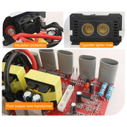 Carmaer Convertitore di potenza per uso domestico con doppio display digitale per accendisigari doppio da 12V a 220V 1200W, 12V to 220V 1200W