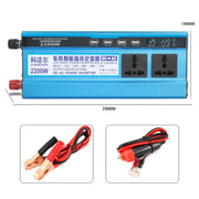 Carmaer Convertitore di potenza per uso domestico con doppio display digitale per auto a tre prese da 24 V a 220 V 2200 W, 24V to 220V 2200W