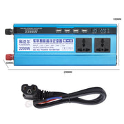 Carmaer Convertitore di potenza per uso domestico con doppio display digitale per auto a tre prese da 48 V a 220 V 2200 W, 48V to 220V 2200W