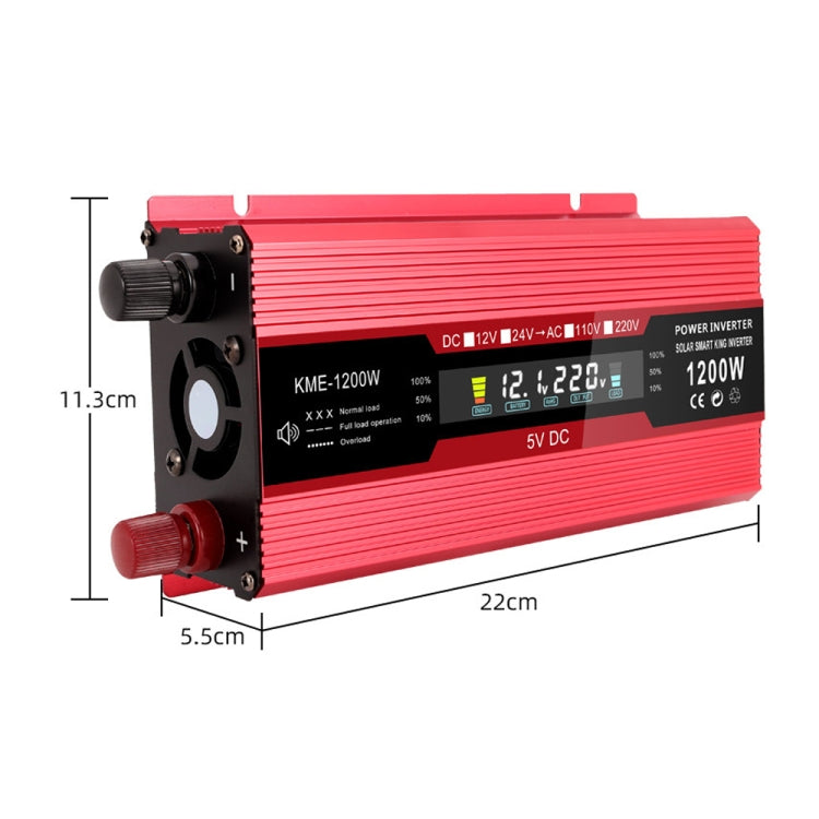 Convertitore alimentazione auto 12V a 220V 1200W con display LCD
