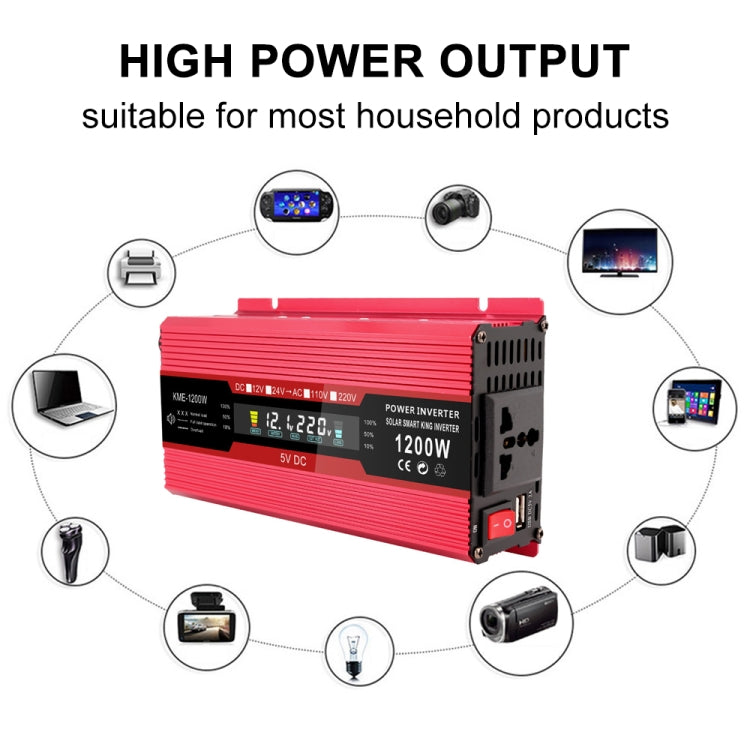 Convertitore alimentazione auto 12V a 220V 1200W con display LCD