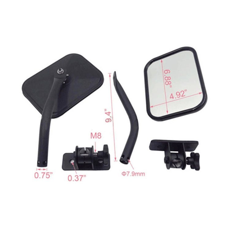 SF-JP-003 Coppia Specchietto retrovisore per porta laterale auto Lente ad angolo regolabile Specchietto esterno per punto cieco per Jeep Wrangler, SF-JP-003