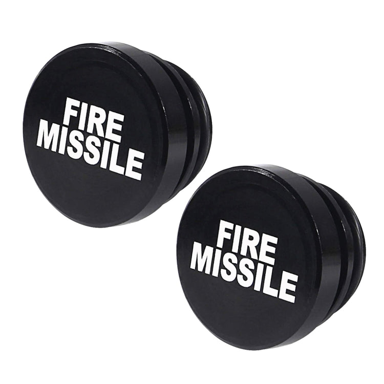 2 pezzi di copertura antipolvere per accendisigari in metallo con lettera FIRE MISSILE per auto/moto, FIRE MISSILE (Black), FIRE MISSILE (Red)