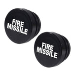 2 pezzi di copertura antipolvere per accendisigari in metallo con lettera FIRE MISSILE per auto/moto, FIRE MISSILE (Black), FIRE MISSILE (Red)