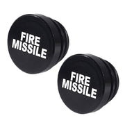 2 pezzi di copertura antipolvere per accendisigari in metallo con lettera FIRE MISSILE per auto/moto, FIRE MISSILE (Black), FIRE MISSILE (Red)
