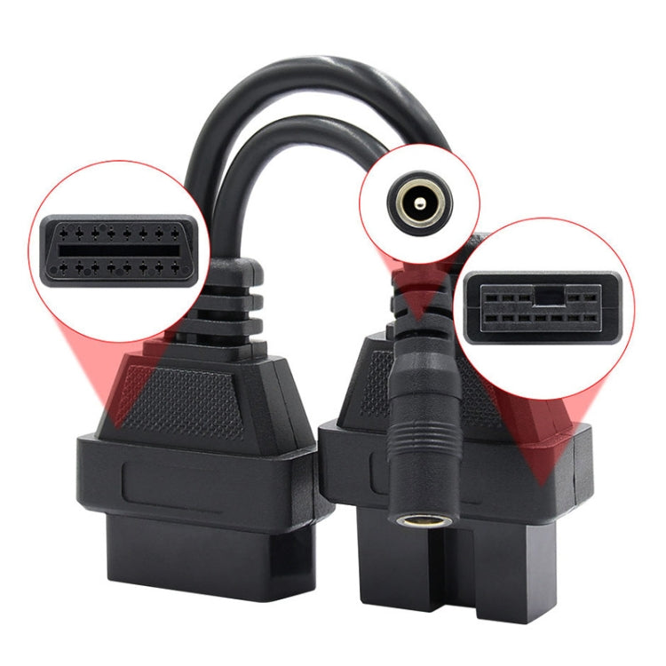 Cavo adattatore diagnostico OBDII per cavo di conversione OBD2 per auto da 12 pin a 16 pin per Mitsubishi, 12Pin to 16Pin for Mitsubishi