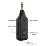 Trasmettitore ricevitore Bluetooth per auto A60 3 in 1 3.5AUX Chiamata in vivavoce, A60