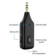 Trasmettitore ricevitore Bluetooth per auto A60 3 in 1 3.5AUX Chiamata in vivavoce, A60