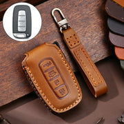 Custodia protettiva per chiave Hallmo in pelle di vacchetta per auto per KIA K2 / K3 / K5 a 4 pulsanti, For KIA K2 / K3 / K5 4-button
