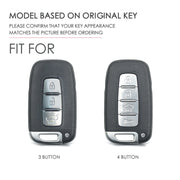 Custodia protettiva per chiave Hallmo in pelle di vacchetta per auto per KIA K2 / K3 / K5 a 4 pulsanti, For KIA K2 / K3 / K5 4-button