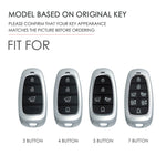 Hallmo Custodia protettiva per chiave in pelle di vacchetta per auto per Hyundai a 4 pulsanti, For Hyundai 4-button Start