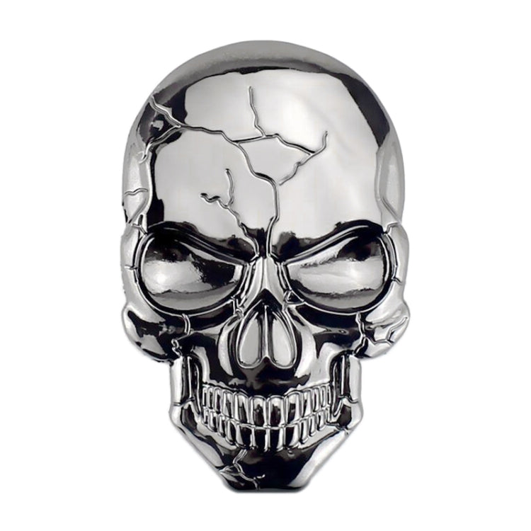 Adesivo per auto in metallo con teschio tridimensionale del diavolo, Bronze, Silver Grey, Titanium Color