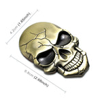 Adesivo per auto in metallo con teschio tridimensionale del diavolo, Bronze, Silver Grey, Titanium Color