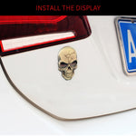 Adesivo per auto in metallo con teschio tridimensionale del diavolo, Bronze, Silver Grey, Titanium Color