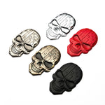 Adesivo per auto con placcatura in metallo tridimensionale del teschio del diavolo, Black, Gun Metal, Plating Bronze, Red, Silver