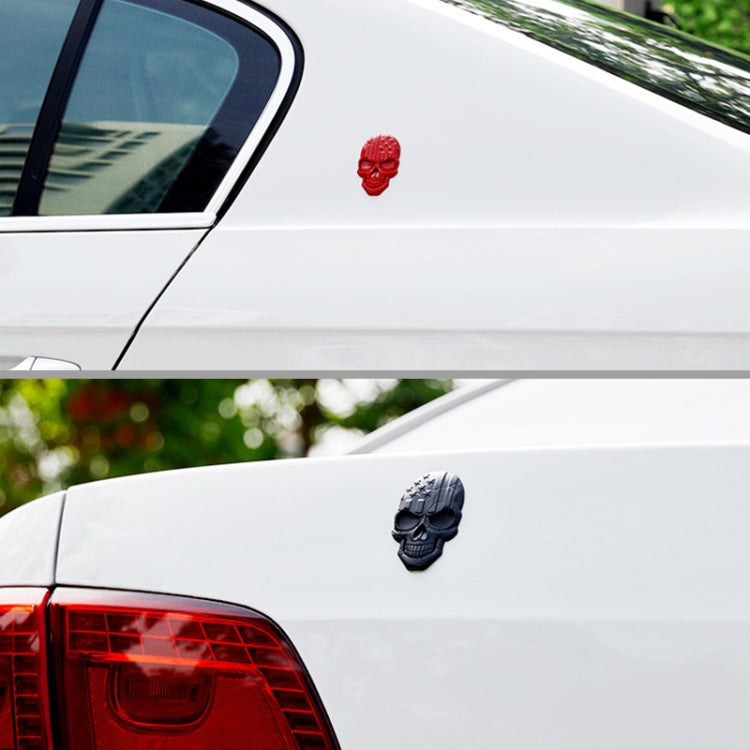 Adesivo per auto con placcatura in metallo tridimensionale del teschio del diavolo, Black, Gun Metal, Plating Bronze, Red, Silver