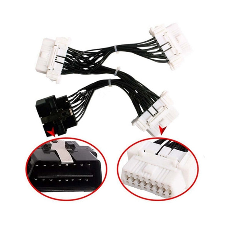 Cavo diagnostico per auto ELM327 OBD2 da 16 pin maschio a 3 femmine, 16Pin Male to 3 Female