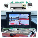 PZ710-W Monitor digitale a schermo diviso per retrovisione wireless da 7 pollici per auto con quattro registrazioni, Four Record