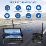 PZ710-W Monitor digitale a schermo diviso per retrovisione wireless da 7 pollici per auto con quattro registrazioni, Four Record