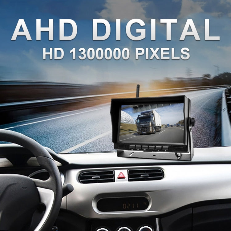PZ710-W Monitor digitale a schermo diviso per retrovisione wireless da 7 pollici per auto con quattro registrazioni, Four Record