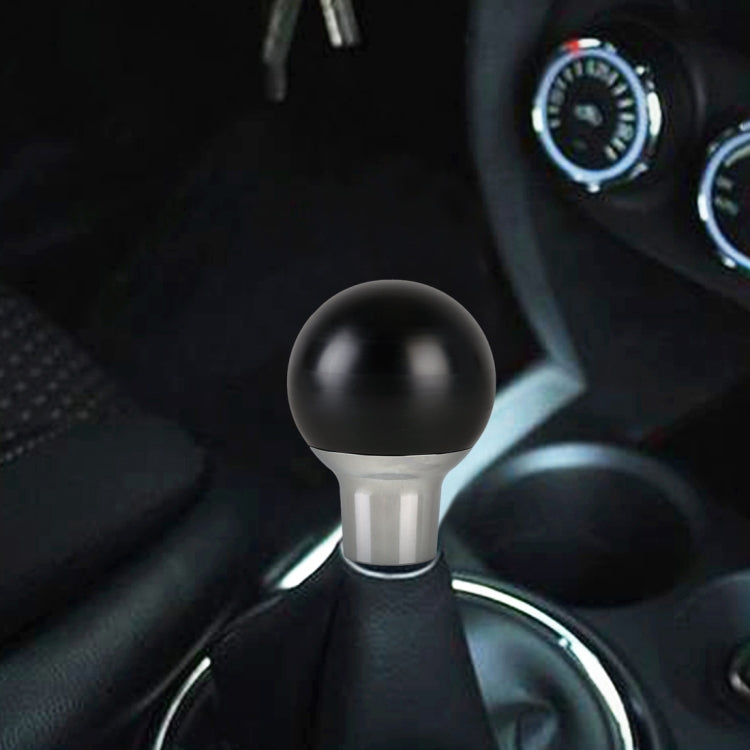 Resina a sfera rotonda piccola per auto universale + pomello del cambio in metallo in fibra di carbonio, Small Round Ball (Black), Small Round Ball (White)