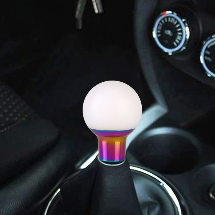 Resina a sfera rotonda piccola per auto universale + pomello del cambio in metallo in fibra di carbonio, Small Round Ball (Black), Small Round Ball (White)