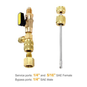 Strumento di installazione per rimozione bobina R410A R22 con porte SAE 1/4 e 5/16 di doppia dimensione, R410A