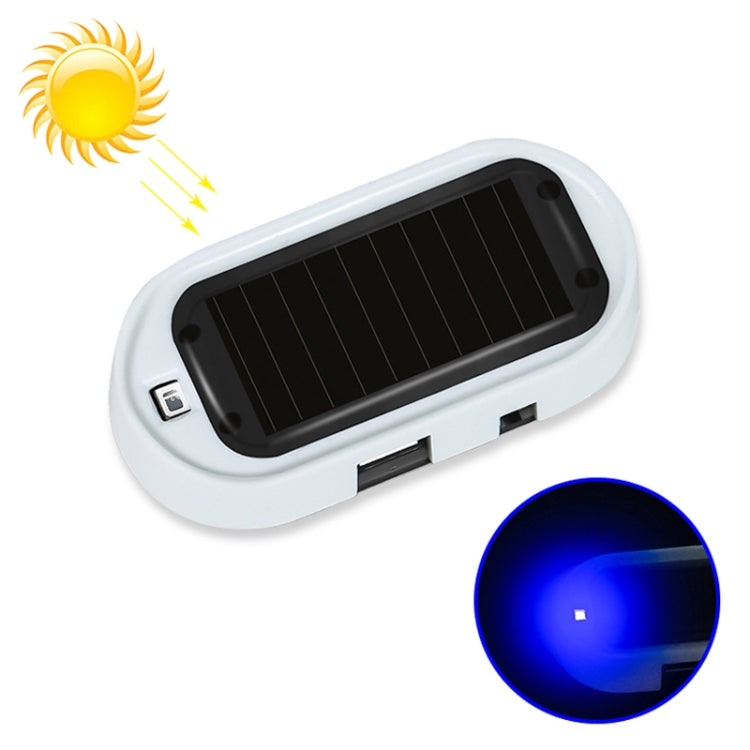 Spia LED antifurto auto a energia solare blu e rossa