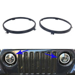 Staffa esterna in metallo per faro da 1 paio da 7 pollici per Jeep Wrangler JK 2007-2017, Metal Outside